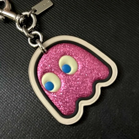 COACH MS PAC-MAN PINKY GHOST KEYCHAIN - Picture 2 of 8